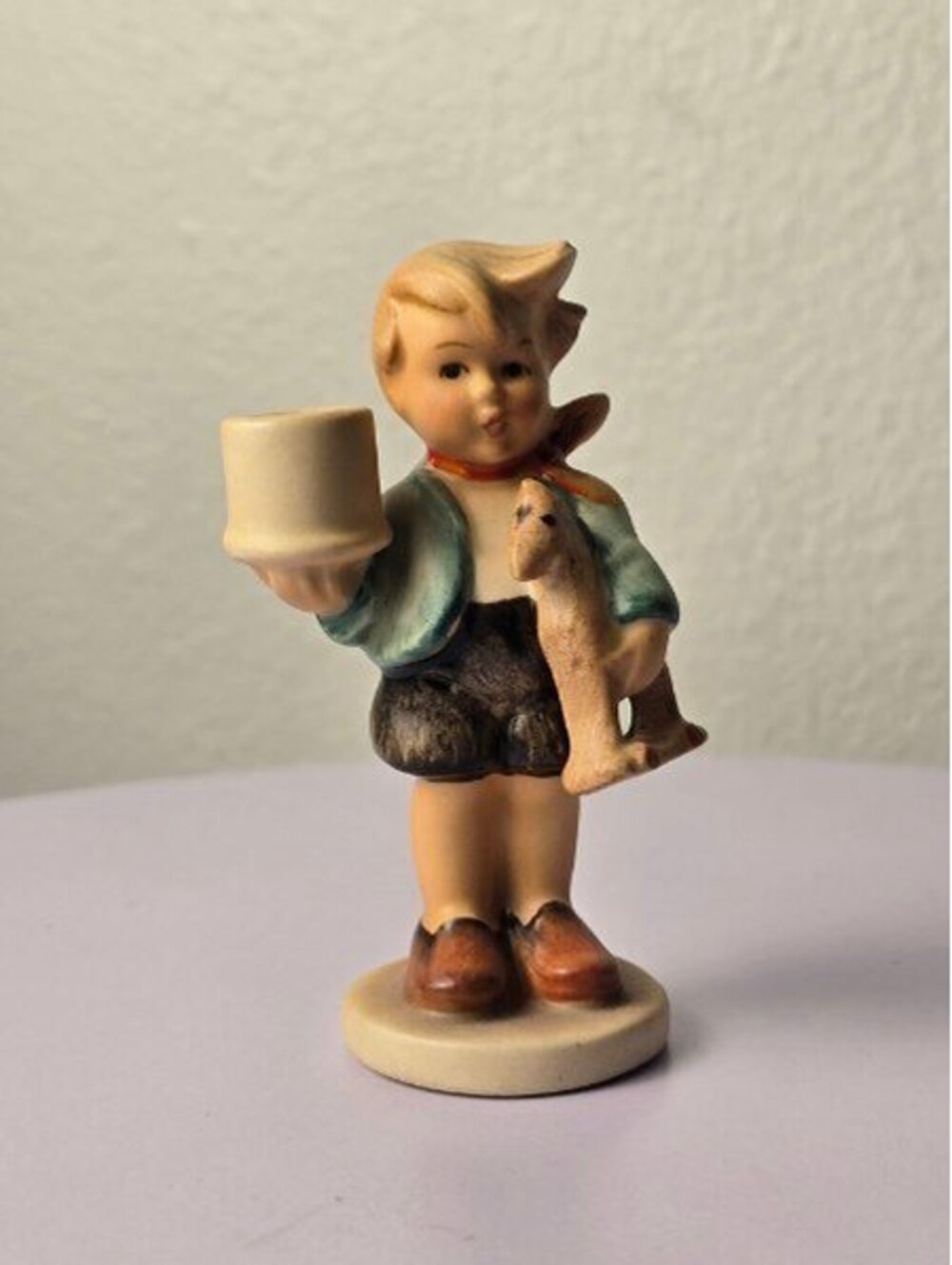 Vintage Goebel Hummel Figurine Boy with Horse Candle Holder 239/C TMK-4
